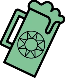 chope de bière turquoise - Brasserie Artisanale du Contrevent